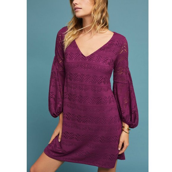 Free People Dresses & Skirts - Anthropologie Maeve Purple Lace Dress Size Large